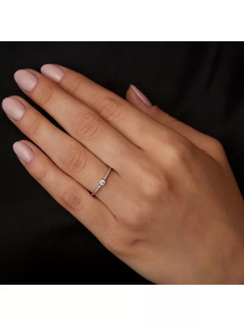 Gyűrűguru eljegyzési gyűrű 0.1ct szintetikus gyémánttal MX068 