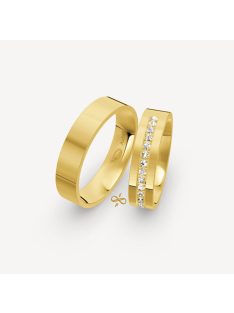   Arany karikagyűrű pár Classic PR7-5MMKs gyémánttal sárga arany