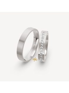   Arany karikagyűrű pár Classic PR7-4MMkgyf körben gyémánttal fehér arany