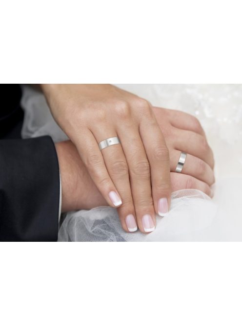 Arany karikagyűrű pár Classic PR7-6MMgyf  gyémánttal fehér arany