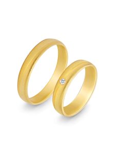 Arany karikagyűrű pár RA402Sgy cirkóniával sárga arany