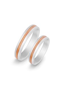 Arany karikagyűrű pár b4418frf fehér és rozé arany