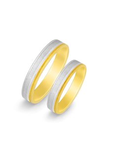Arany karikagyűrű pár c11540fs sárga és fehér arany