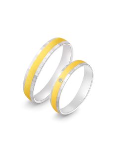   Arany karikagyűrű pár f3888fsfc cirkóniával fehér és sárga arany