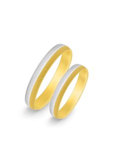 Arany karikagyűrű pár hk00019-e-m fehér és sárga arany