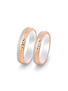   Arany karikagyűrű pár isf72-61040fr fehér és rozé arany